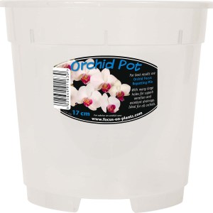 Clear orchid pot 17 cm